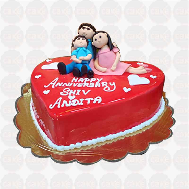 Happy Wedding Anniversary Beautiful Wish Cake With Name